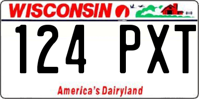 WI license plate 124PXT