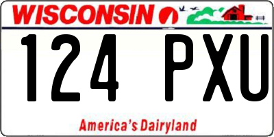 WI license plate 124PXU
