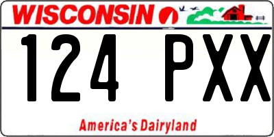 WI license plate 124PXX