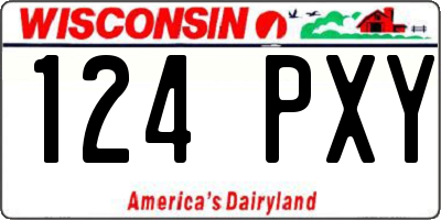 WI license plate 124PXY