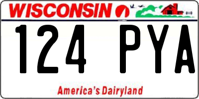 WI license plate 124PYA