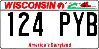 WI license plate 124PYB