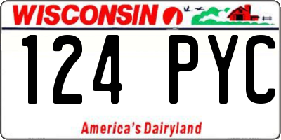 WI license plate 124PYC