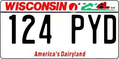 WI license plate 124PYD