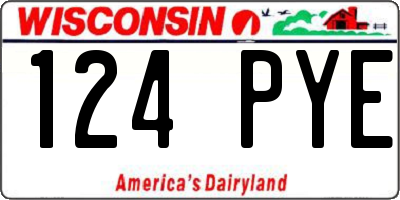 WI license plate 124PYE