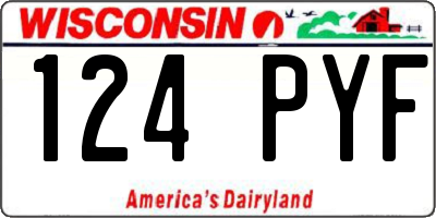 WI license plate 124PYF