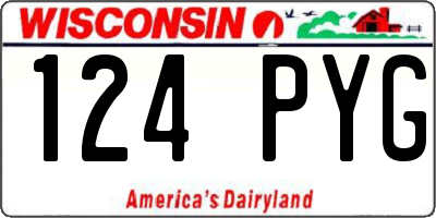 WI license plate 124PYG