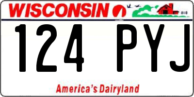 WI license plate 124PYJ