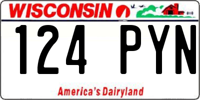 WI license plate 124PYN
