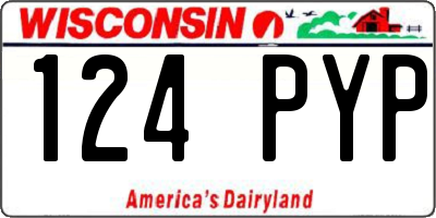 WI license plate 124PYP