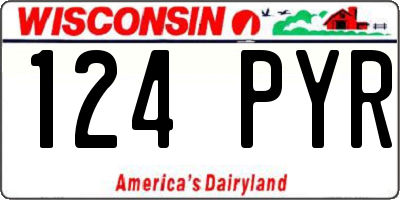 WI license plate 124PYR