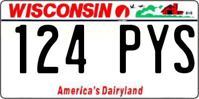 WI license plate 124PYS