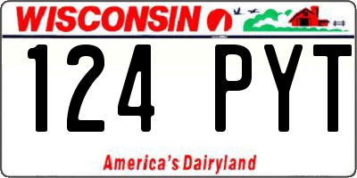 WI license plate 124PYT