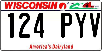 WI license plate 124PYV