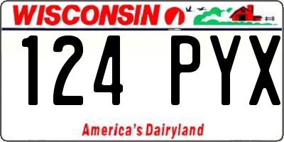 WI license plate 124PYX