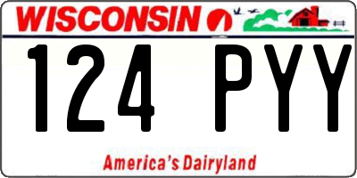 WI license plate 124PYY
