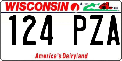 WI license plate 124PZA