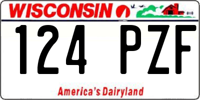 WI license plate 124PZF