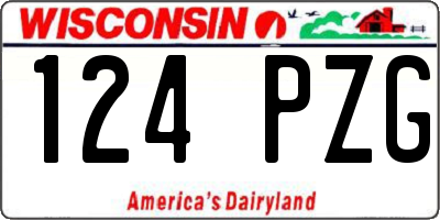 WI license plate 124PZG