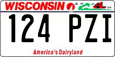 WI license plate 124PZI