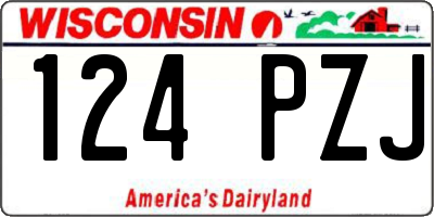 WI license plate 124PZJ
