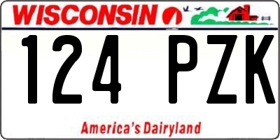 WI license plate 124PZK
