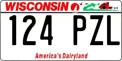 WI license plate 124PZL