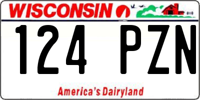 WI license plate 124PZN
