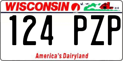 WI license plate 124PZP