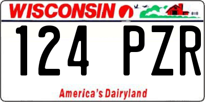 WI license plate 124PZR