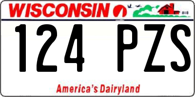 WI license plate 124PZS