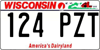 WI license plate 124PZT
