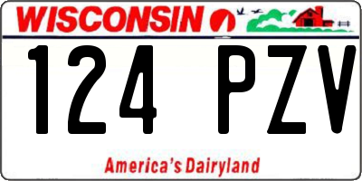 WI license plate 124PZV
