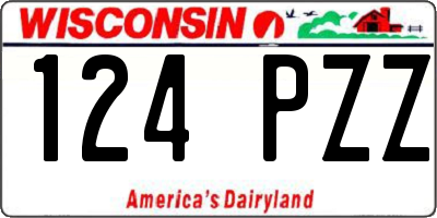 WI license plate 124PZZ