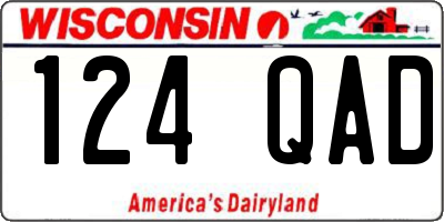 WI license plate 124QAD