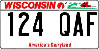 WI license plate 124QAF