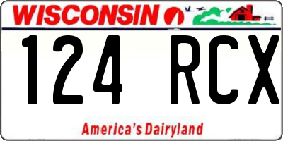 WI license plate 124RCX