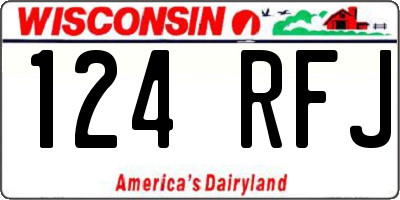 WI license plate 124RFJ
