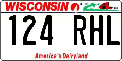 WI license plate 124RHL
