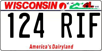 WI license plate 124RIF