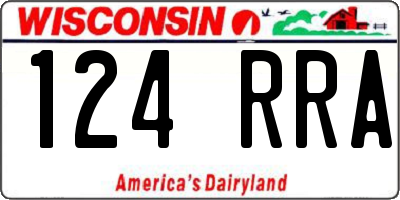 WI license plate 124RRA