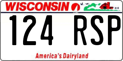 WI license plate 124RSP