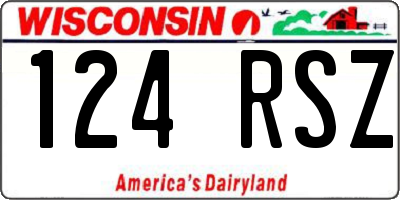 WI license plate 124RSZ