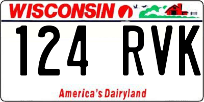 WI license plate 124RVK