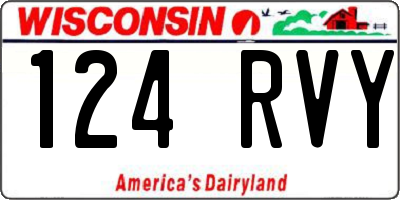 WI license plate 124RVY