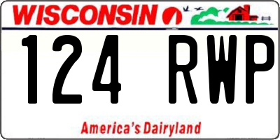 WI license plate 124RWP