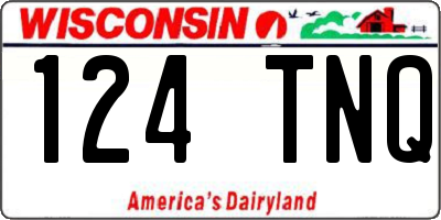 WI license plate 124TNQ