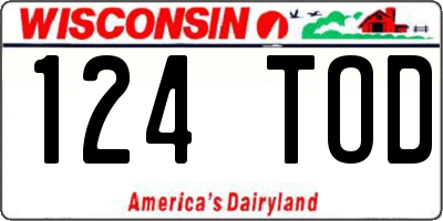 WI license plate 124TOD