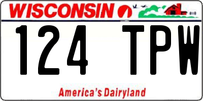 WI license plate 124TPW