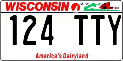 WI license plate 124TTY
